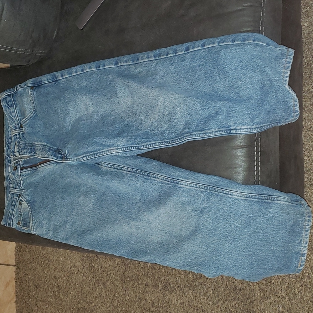 W30 L24 Carhartt fleece lined light blue jeans